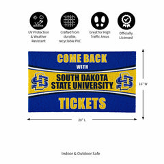 28" x 16" PVC Trapper Mat, Come Back with Tickets, South Dakota State  - Collegiate