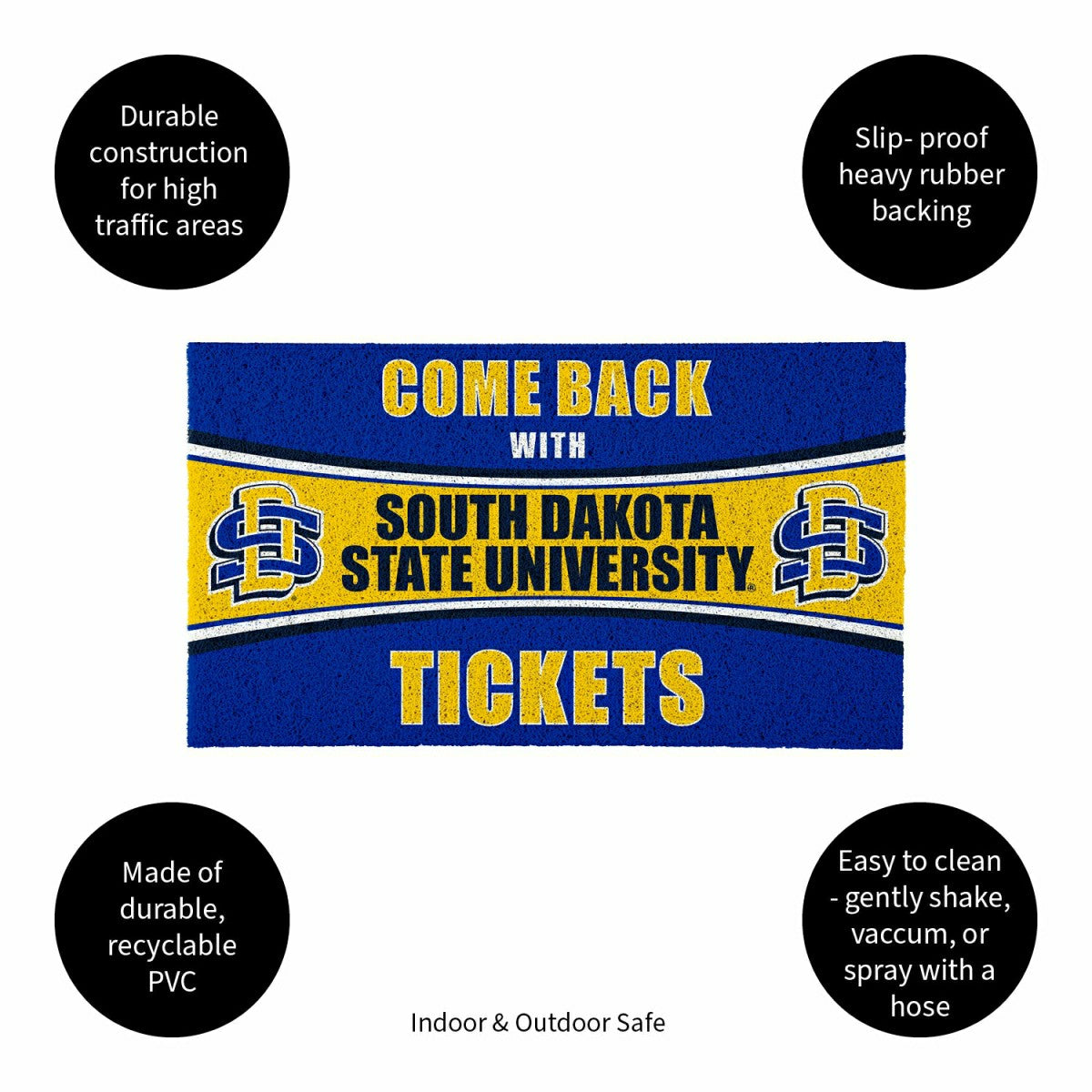 28" x 16" PVC Trapper Mat, Come Back with Tickets, South Dakota State  - Collegiate
