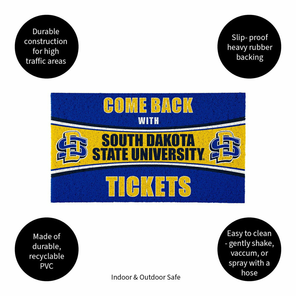 28" x 16" PVC Trapper Mat, Come Back with Tickets, South Dakota State  - Collegiate
