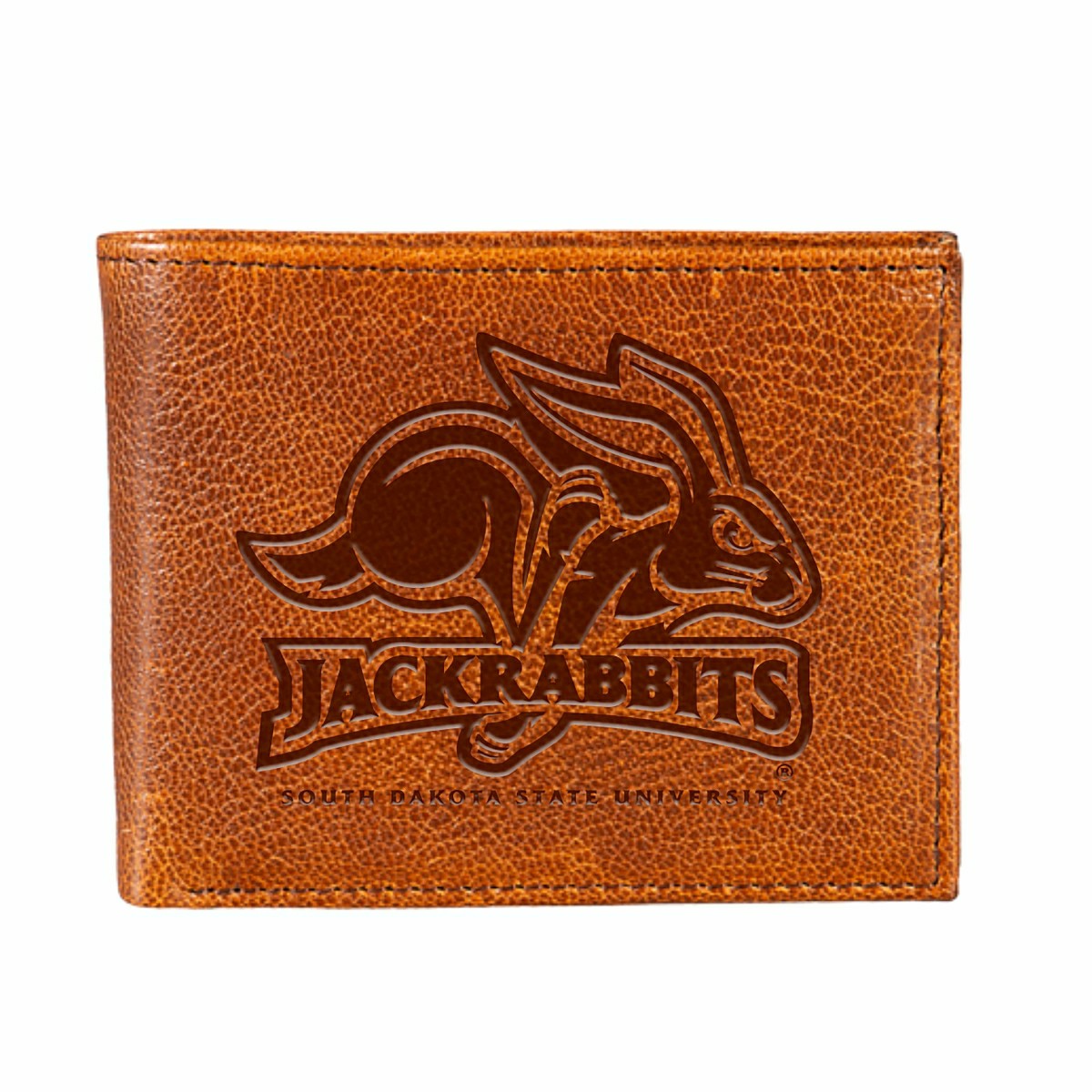South Dakota State University, Embossed 100% Genuine Tumbled Leather P - Collegiate Home