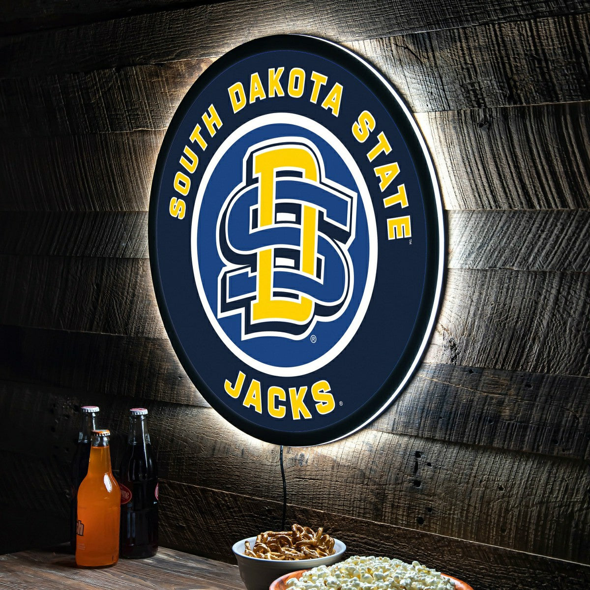 LED Wall Decor, Round, South Dakota State University - Collegiate Home