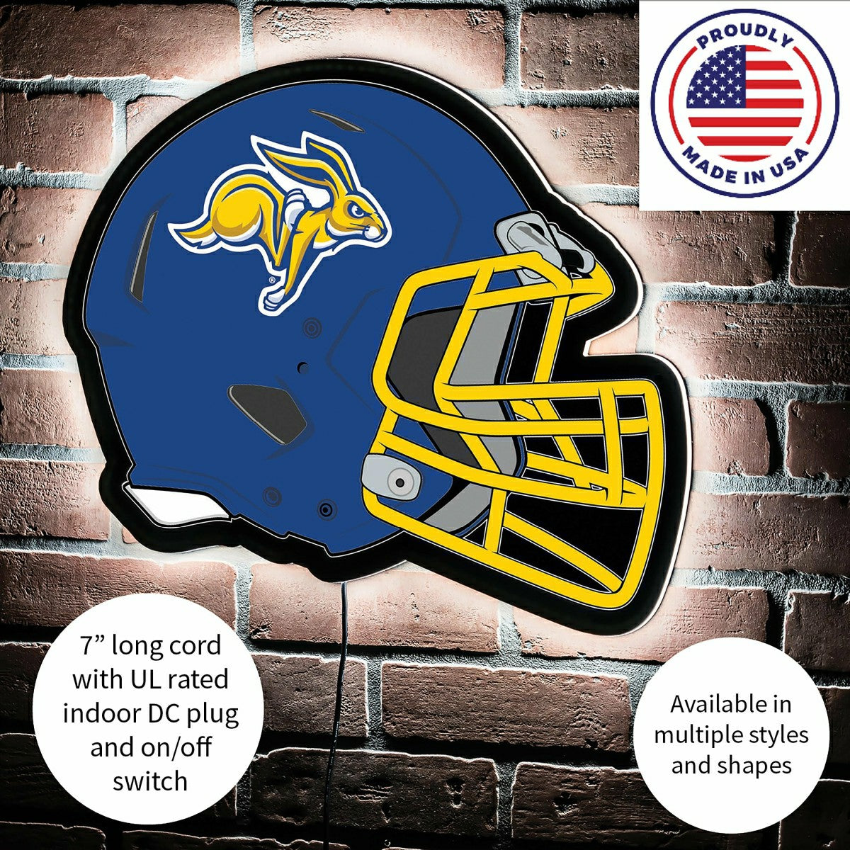 LED Wall Decor, Helmet, South Dakota State University - Collegiate Home