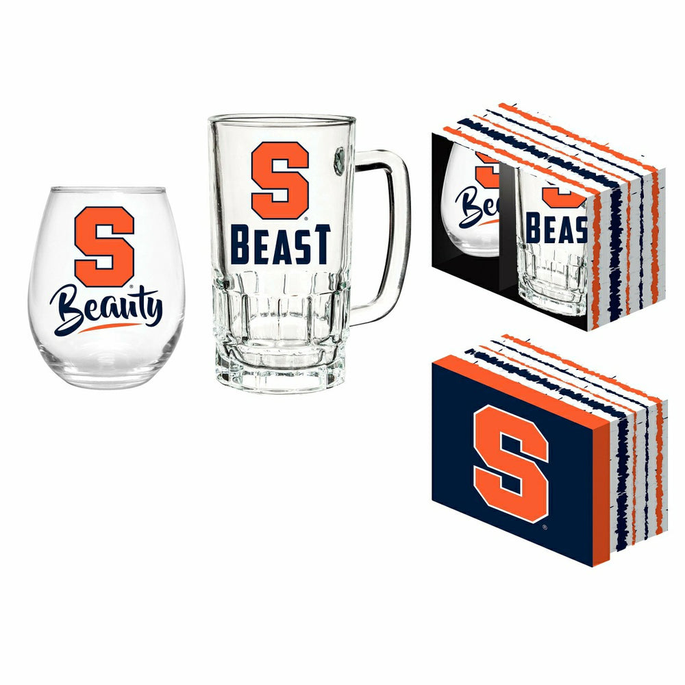 Syracuse University, Stemless 17OZ Glass & Tankard 16OZ Gift Set - Collegiate Home