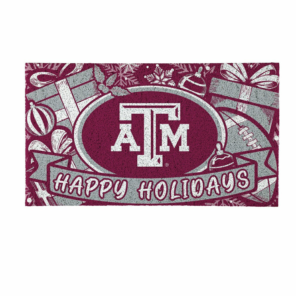 Texas A&M Holiday PVC Mat, 28"x16" - Collegiate