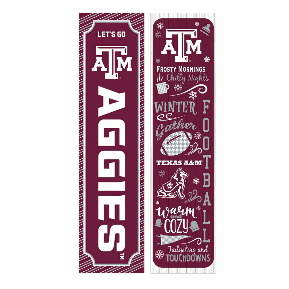 46" Double Sided Leaner, Texas A&M, Winter Seasonal - Collegiate Home