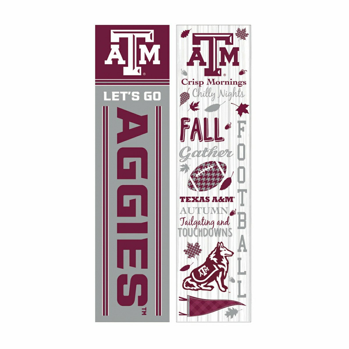 46" Double Sided Leaner, Texas A&M, Fall Seasonal - Collegiate Home