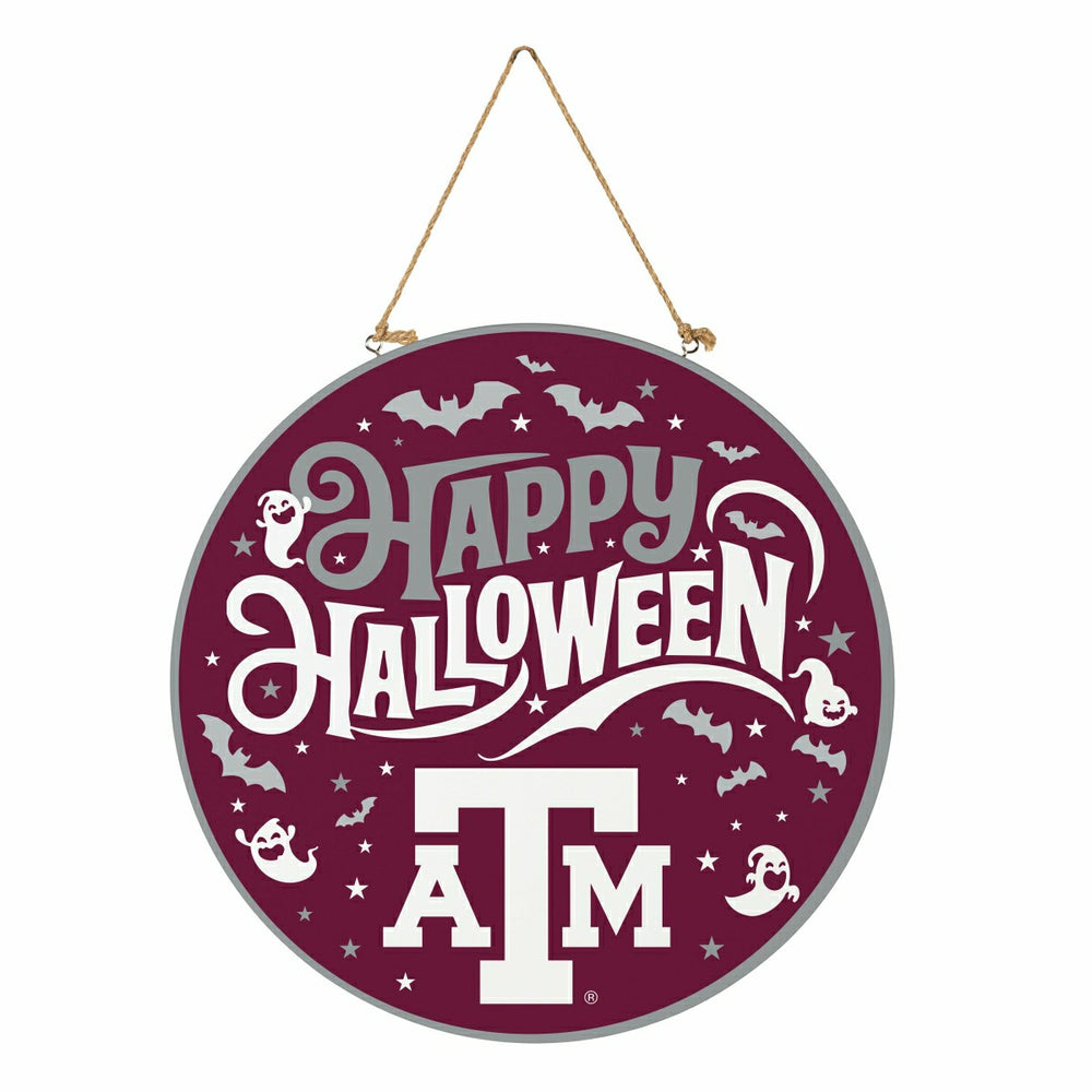 Texas A&M Halloween Round Door Décor with Hanging Rope, 18x18 - Collegiate Home