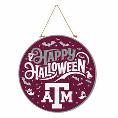 Texas A&M Halloween Round Door Décor with Hanging Rope, 18x18 - Collegiate Home