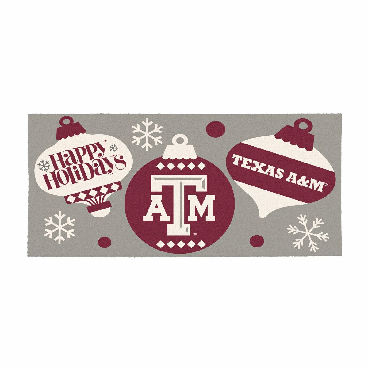 Texas A&M Holiday Flocked Coir Sassafras Switch Mat, 22"x10" - Collegiate