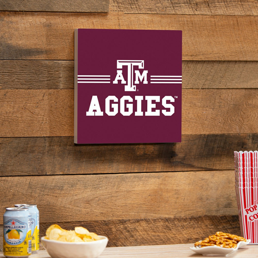 Texas A&M Wood Wall Sign, 12x12 - Collegiate Home