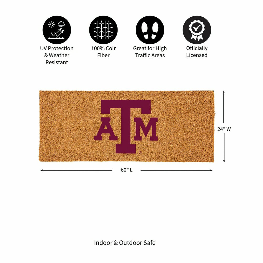 Texas A&M Extra Large Full Color Coir Mat, 60"x24" - Collegiate