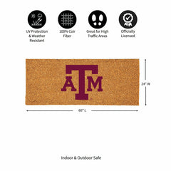 Texas A&M Extra Large Full Color Coir Mat, 60"x24" - Collegiate