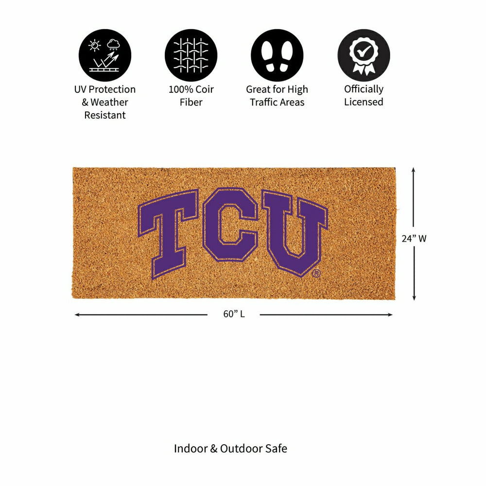 Texas Christian University Extra Large Full Color Coir Mat, 60"x24" - Collegiate