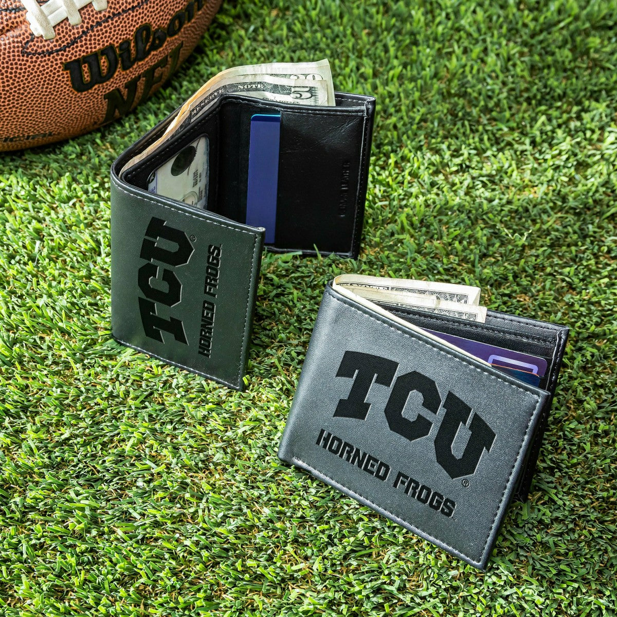Texas Christian University, Bi-Fold and Tri-Fold Wallet Gift Set, Blac - Collegiate Home