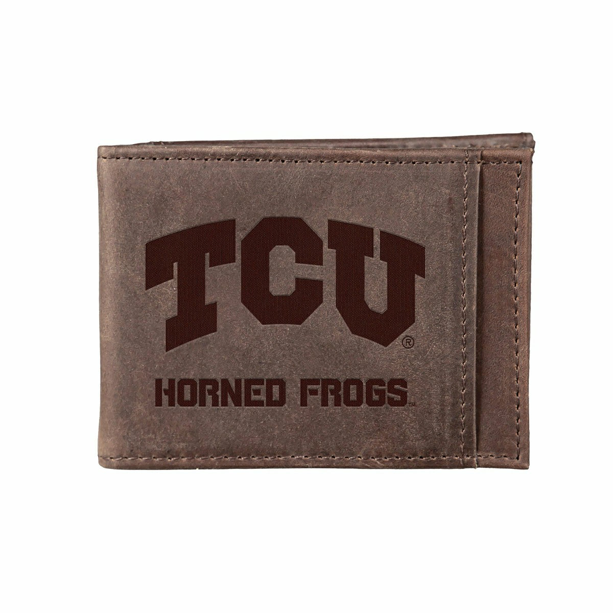 Front Pocket Wallet w/ RFID Blocking, Texas Christian University, Brow - Collegiate Home