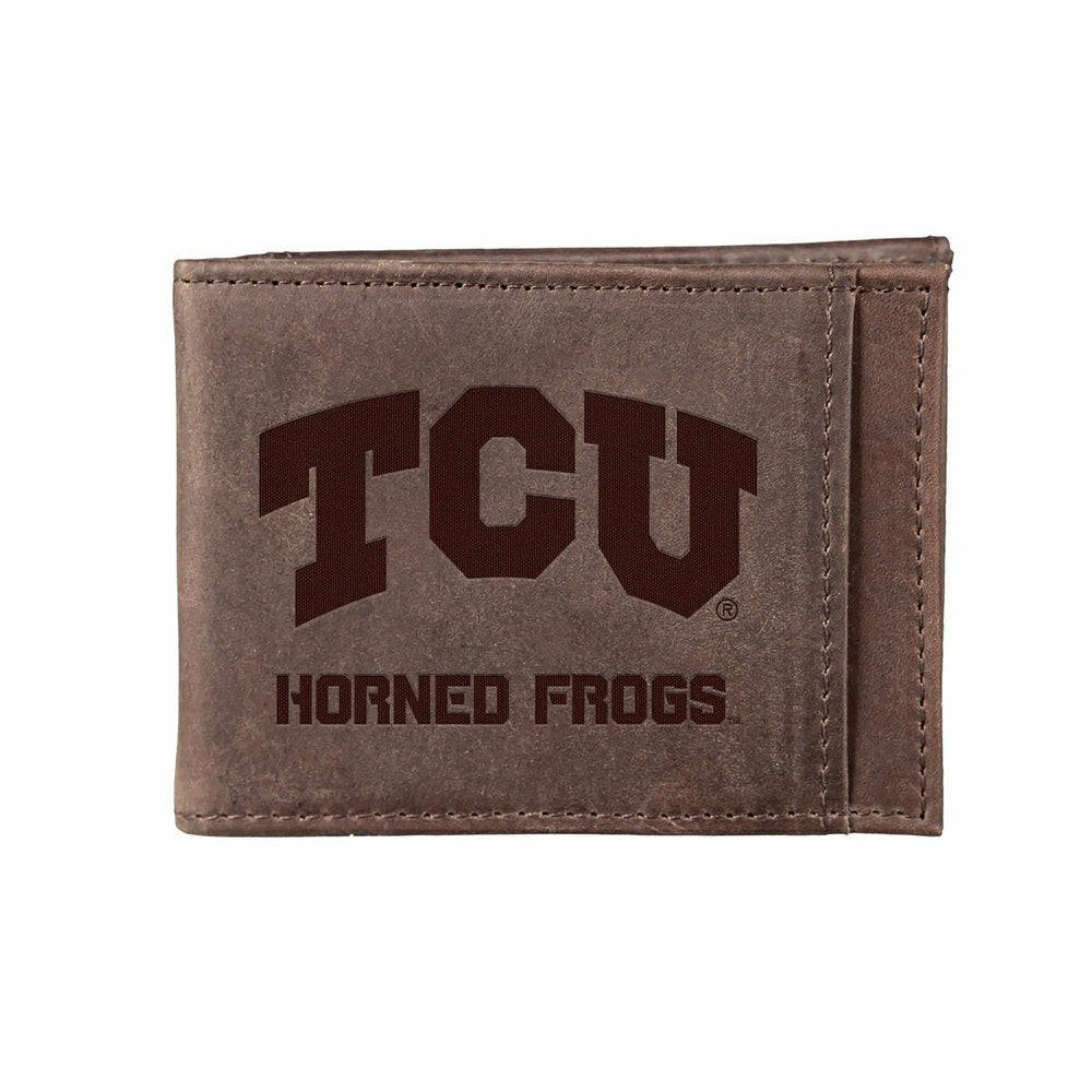 Front Pocket Wallet w/ RFID Blocking, Texas Christian University, Brow - Collegiate Home