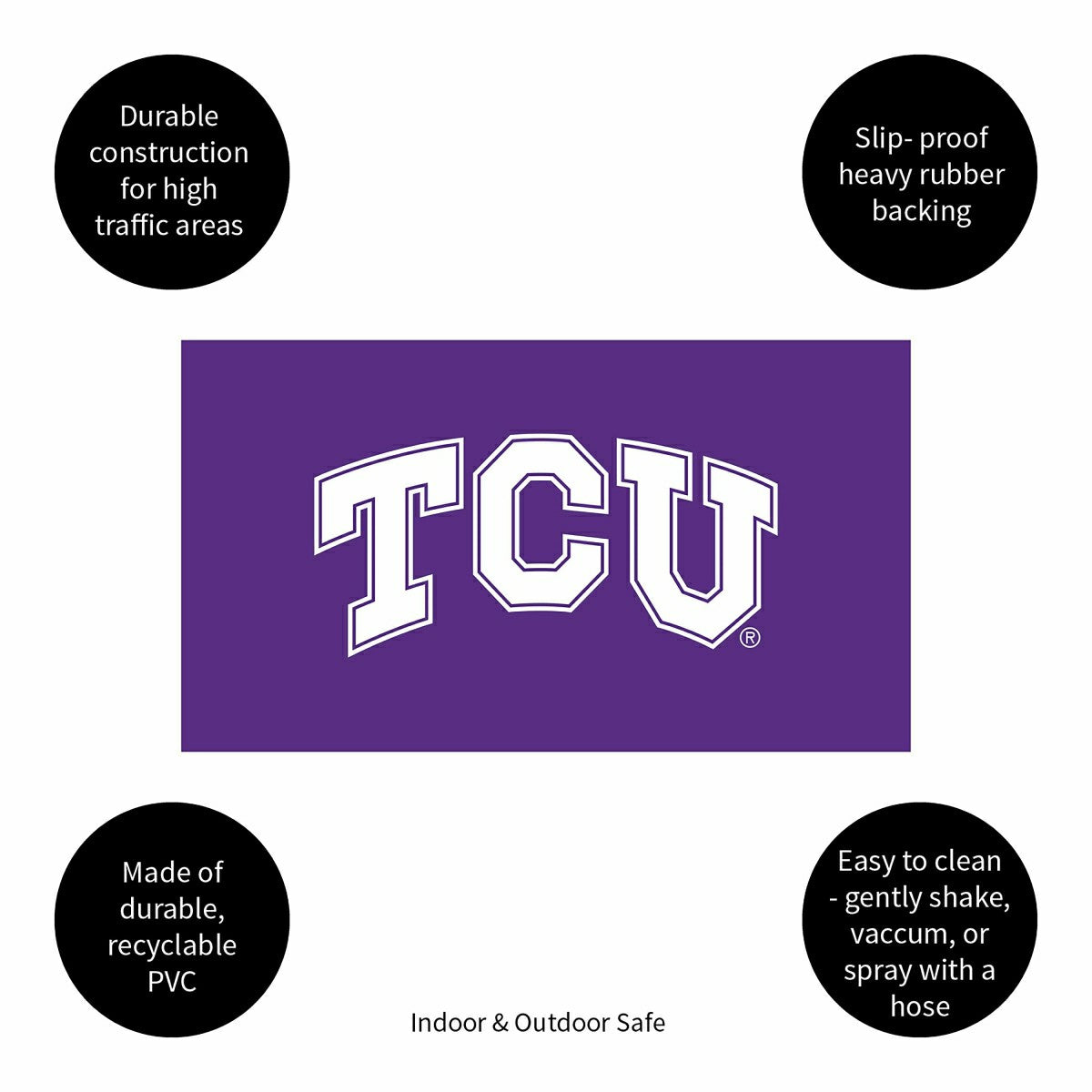 Full Color PVC Mat, 16" x 28", Texas Christian University - Collegiate