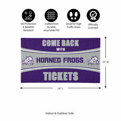28" x 16" PVC Trapper Mat, Come Back with Tickets, Texas Christian Uni - Collegiate