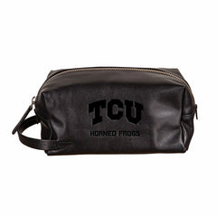 Texas Christian University, Embossed Toiletry Bag, Black - Collegiate Home
