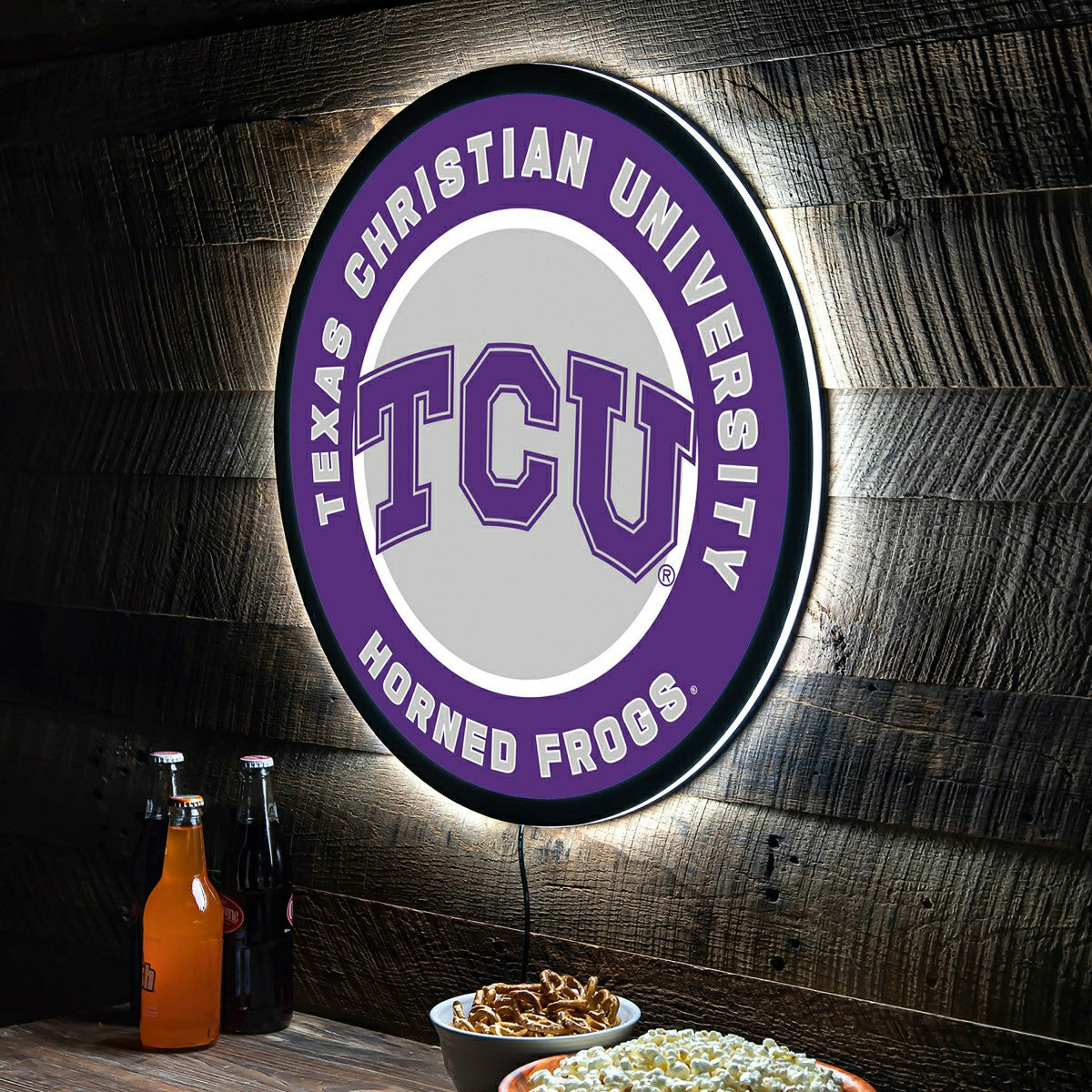 LED Wall Decor, Round, Texas Christian University - Collegiate Home