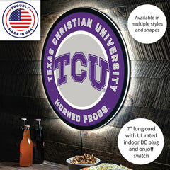 LED Wall Decor, Round, Texas Christian University - Collegiate Home