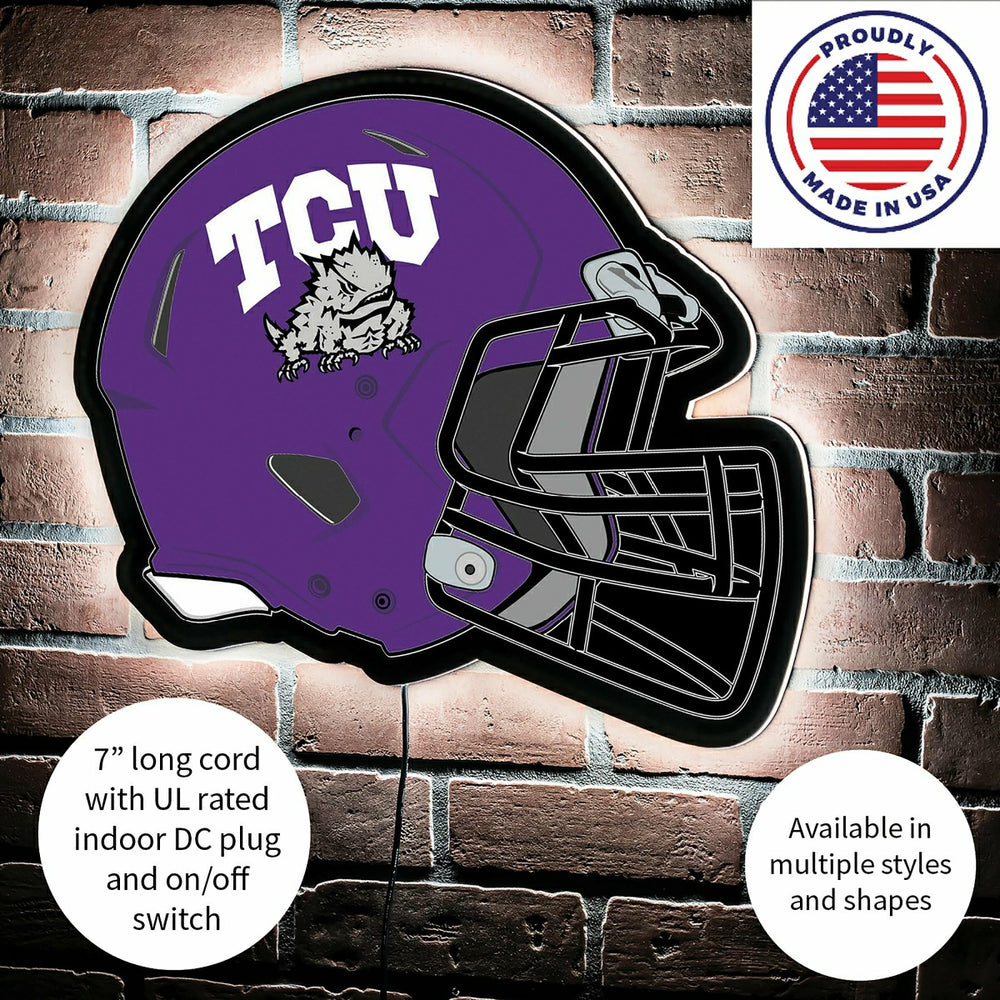 LED Wall Decor, Helmet, Texas Christian University - Collegiate Home