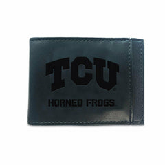 Front Pocket Wallet w/ RFID Blocking, Texas Christian University, Blac - Collegiate Home