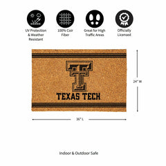 Texas Tech University Large One Color Coir Mat, 36"x24" - Collegiate