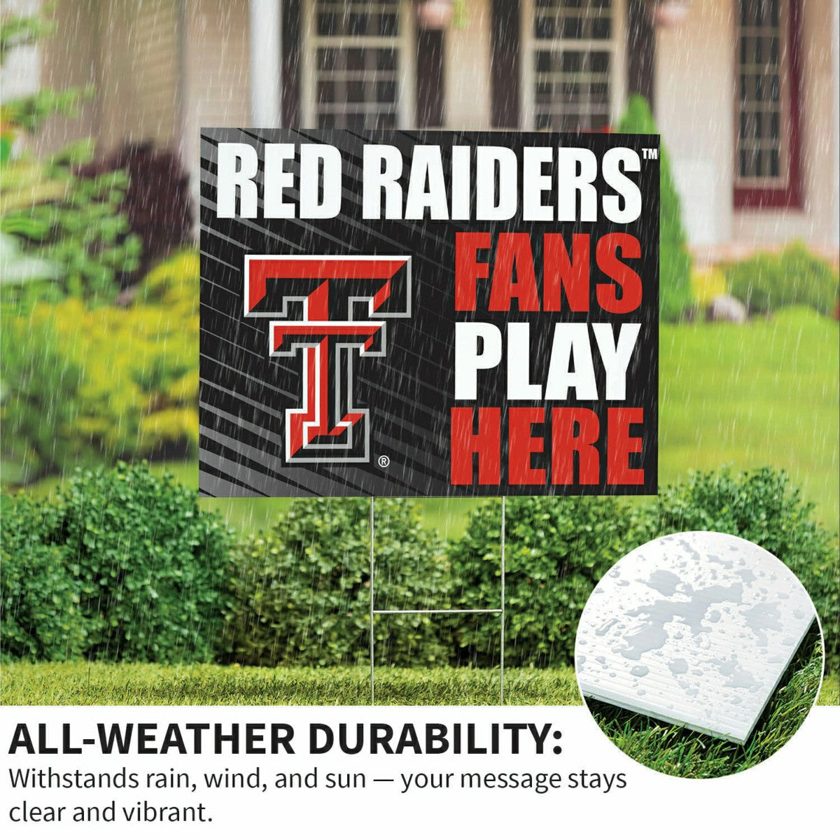 Texas Tech University Coroplast Yard Sign "Fans Play Here" - Collegiate Home