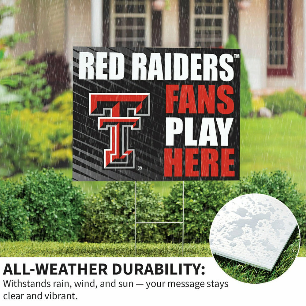 Texas Tech University Coroplast Yard Sign "Fans Play Here" - Collegiate Home