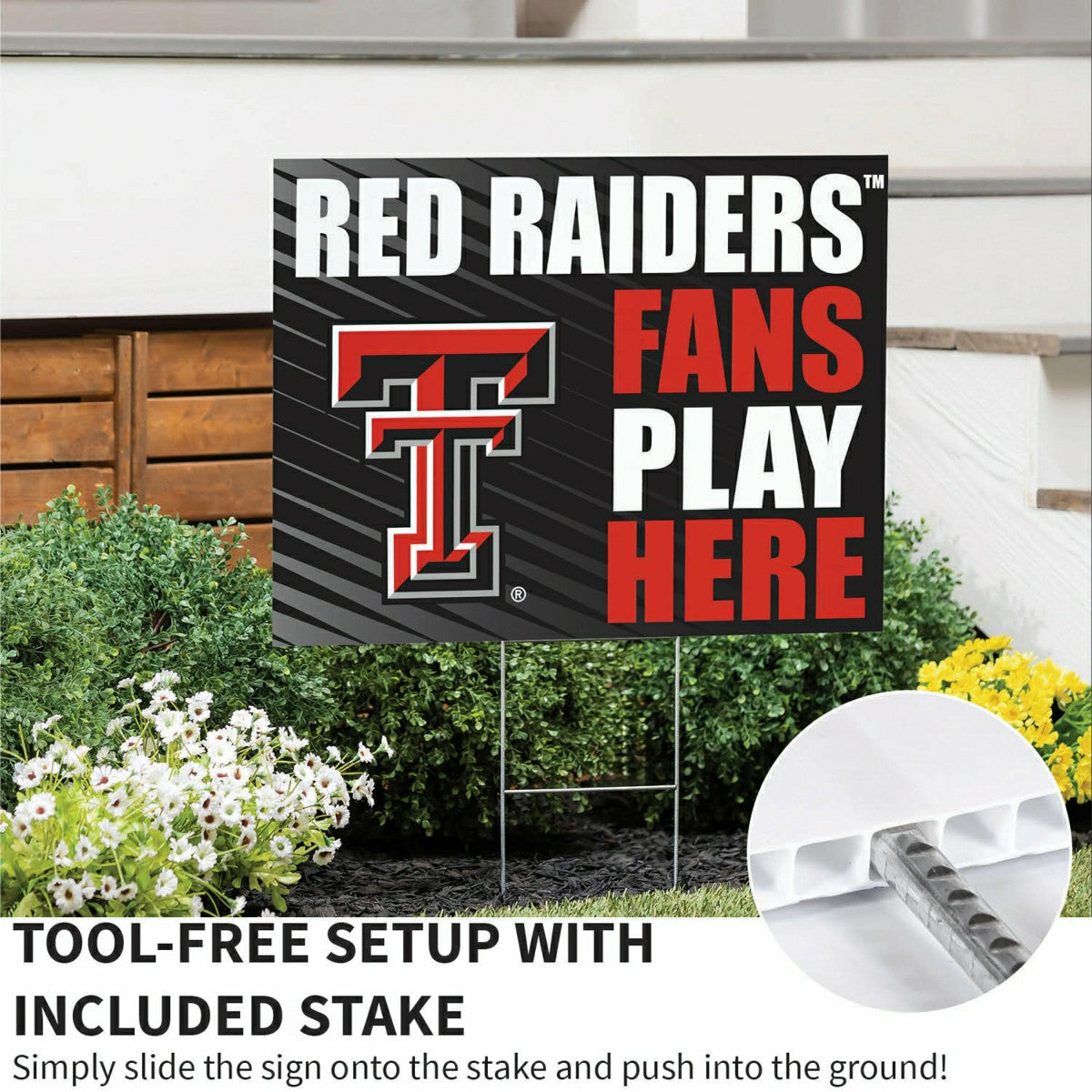 Texas Tech University Coroplast Yard Sign "Fans Play Here" - Collegiate Home