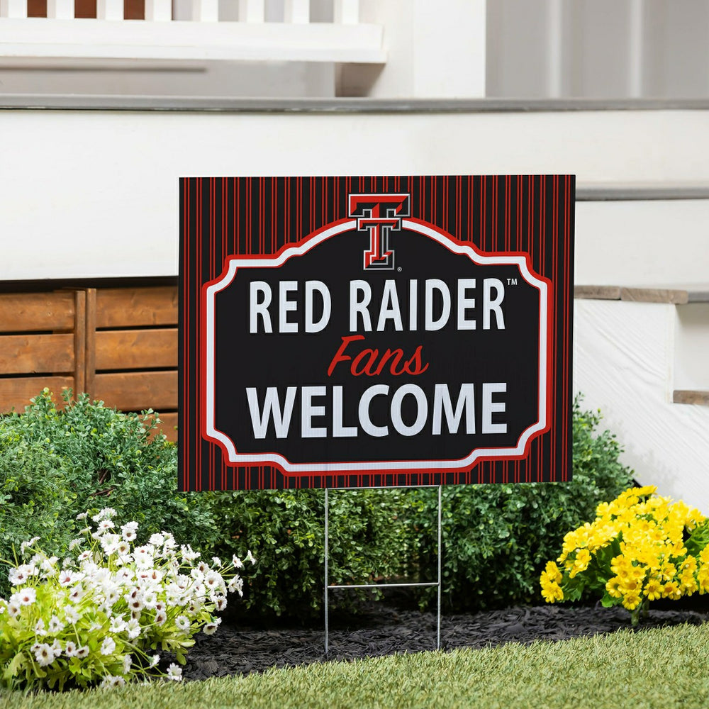 Texas Tech University Coroplast Yard Sign, "Fans Welcome" - Collegiate Home