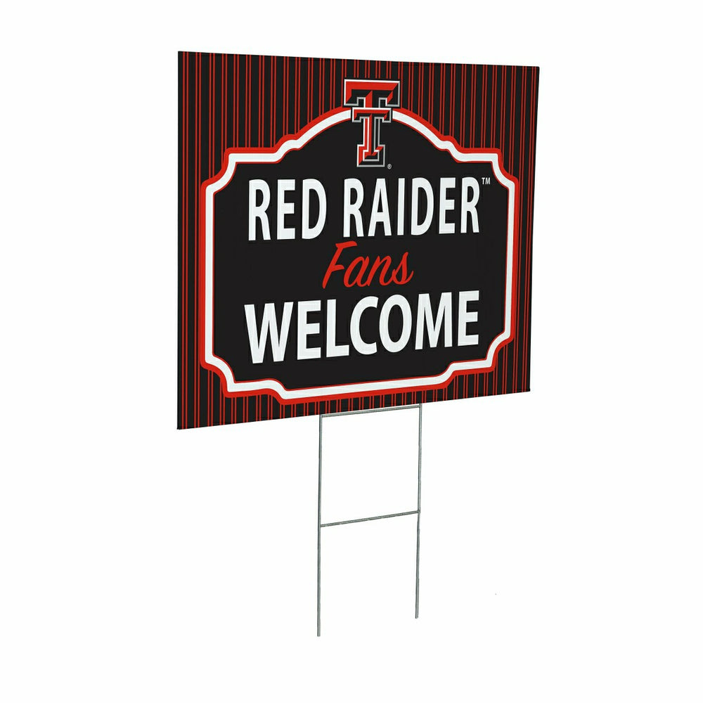 Texas Tech University Coroplast Yard Sign, "Fans Welcome" - Collegiate Home