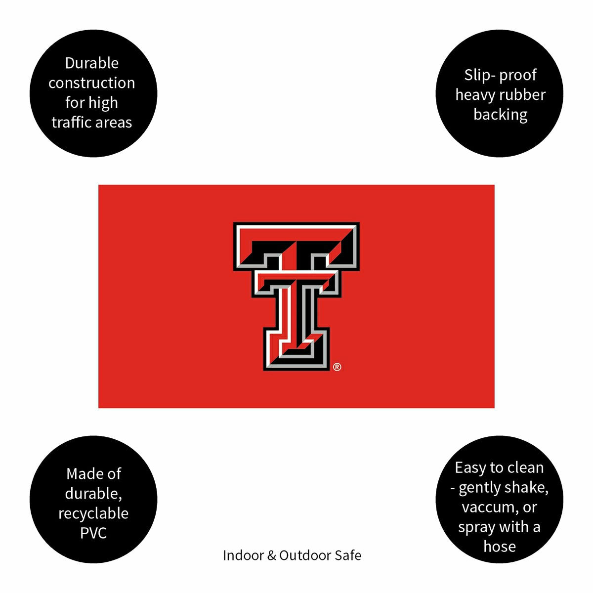 Full Color PVC Mat, 16" x 28", Texas Tech University - Collegiate