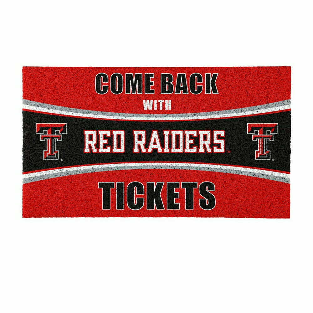28" x 16" PVC Trapper Mat, Come Back with Tickets, Texas Tech Universi - Collegiate