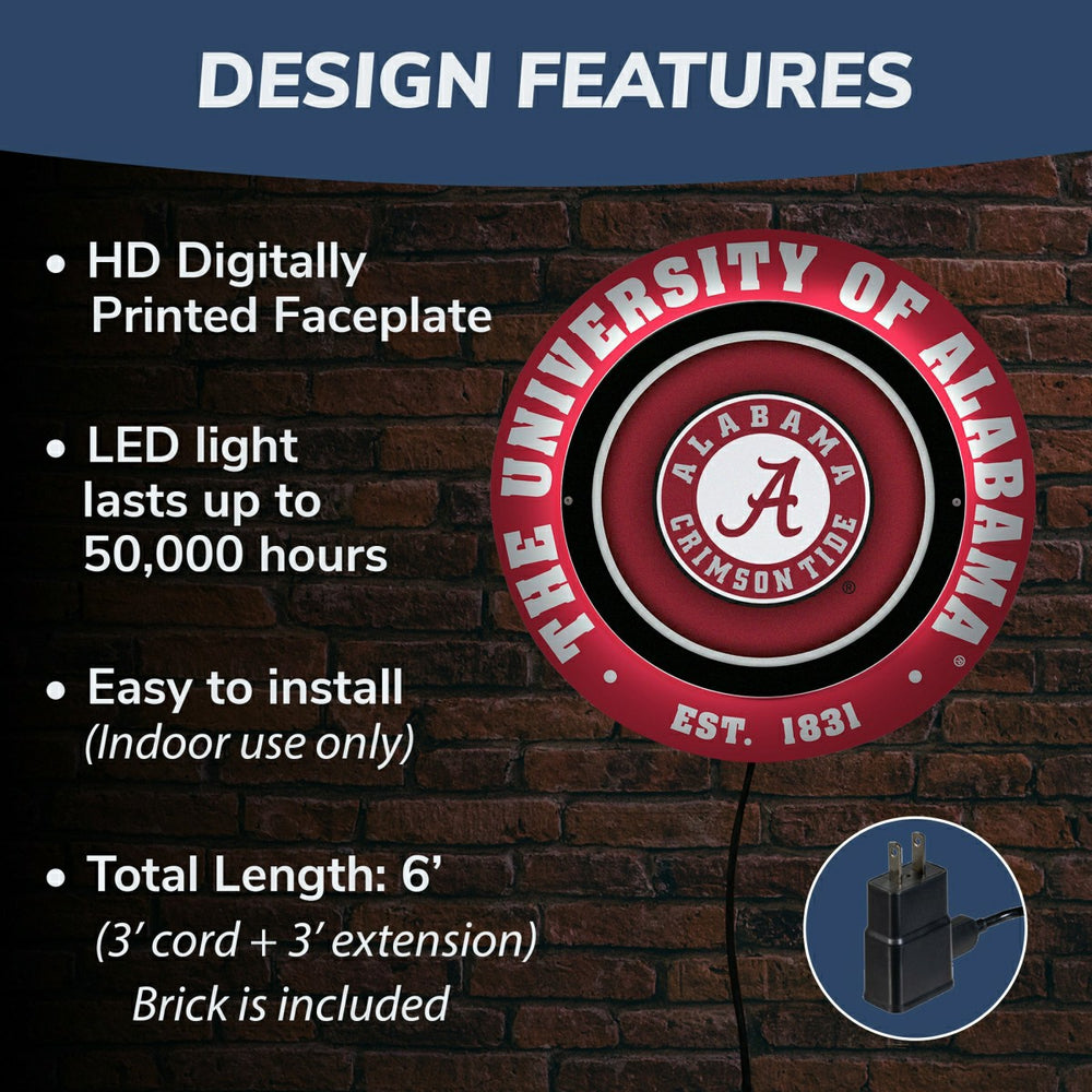 University of Alabama, Metal Lite, Round - Collegiate