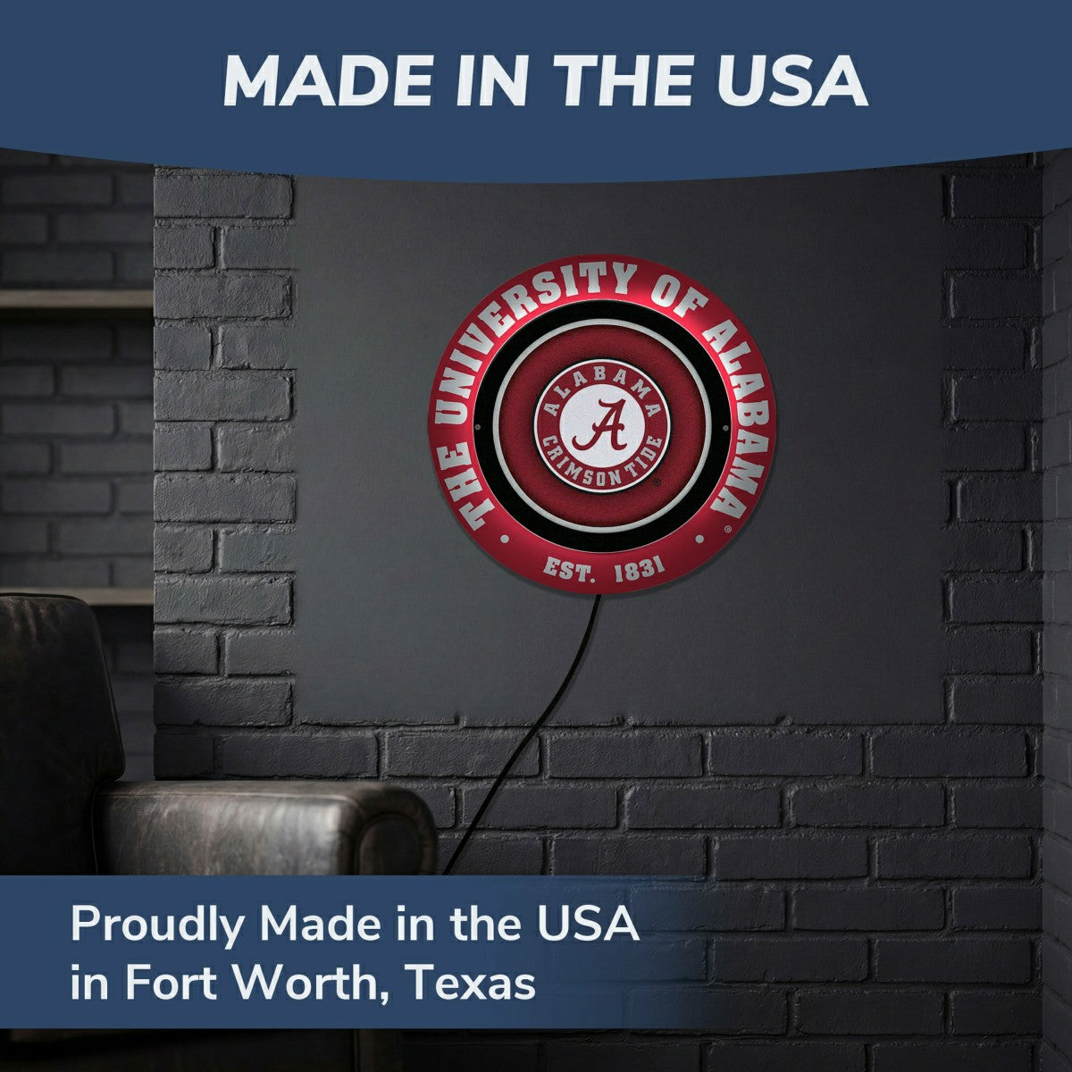 University of Alabama, Metal Lite, Round - Collegiate