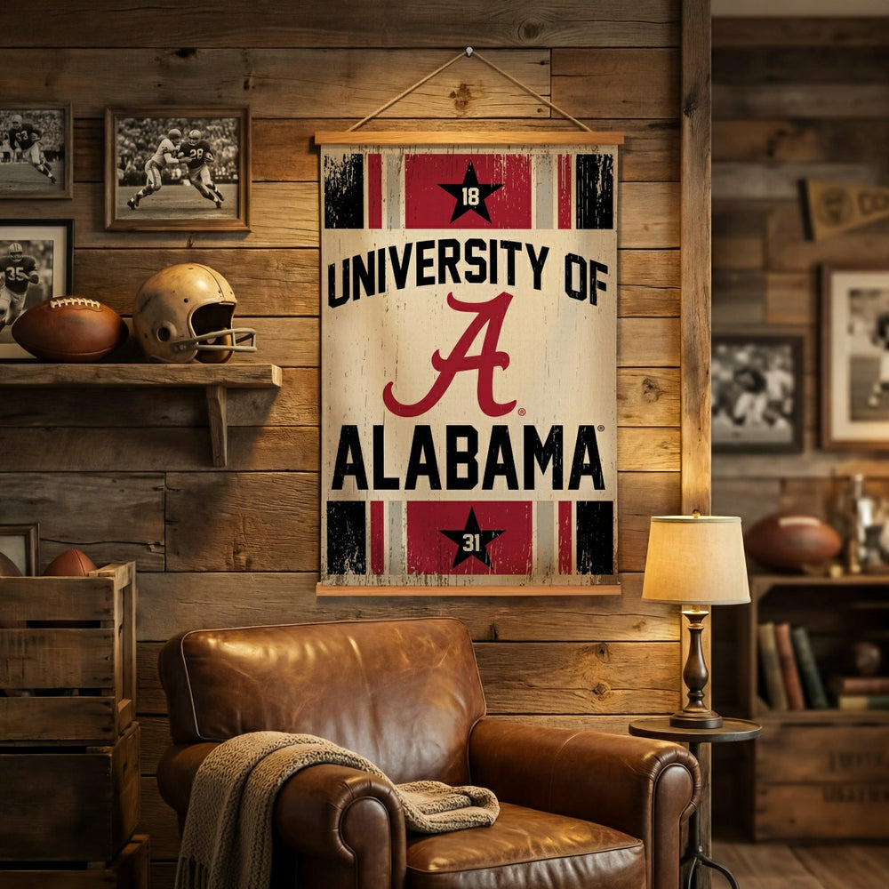 University of Alabama, Canvas Wall Tapestry, Medium, 36x24 - Collegiate Home