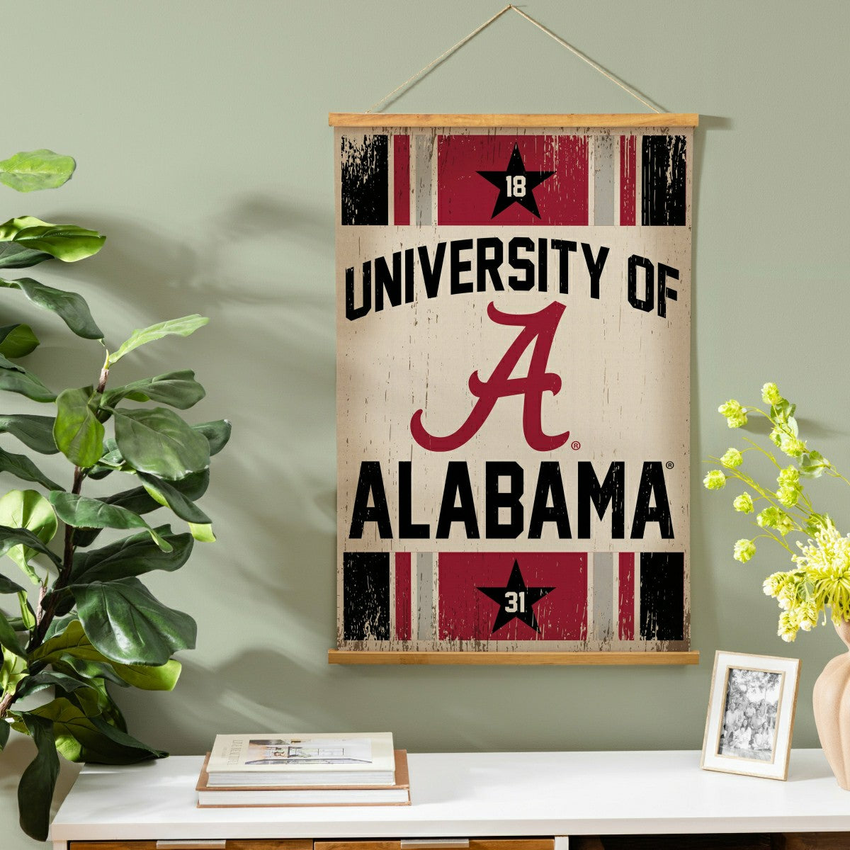 University of Alabama, Canvas Wall Tapestry, Medium, 36x24 - Collegiate Home