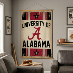 University of Alabama, Canvas Wall Tapestry, Large, 54x36 - Collegiate Home