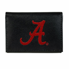 University of Alabama Black Tri-Fold Embroidered Wallet w/ RFID Blocking - Collegiate Home