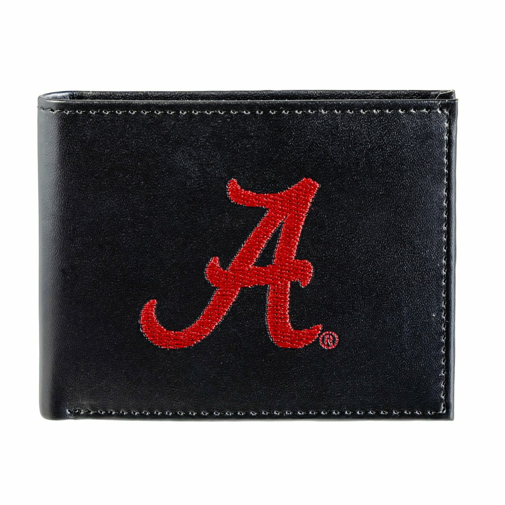 University of Alabama Black Bi-Fold Embroidered Wallet w/ RFID Blocking - Collegiate Home