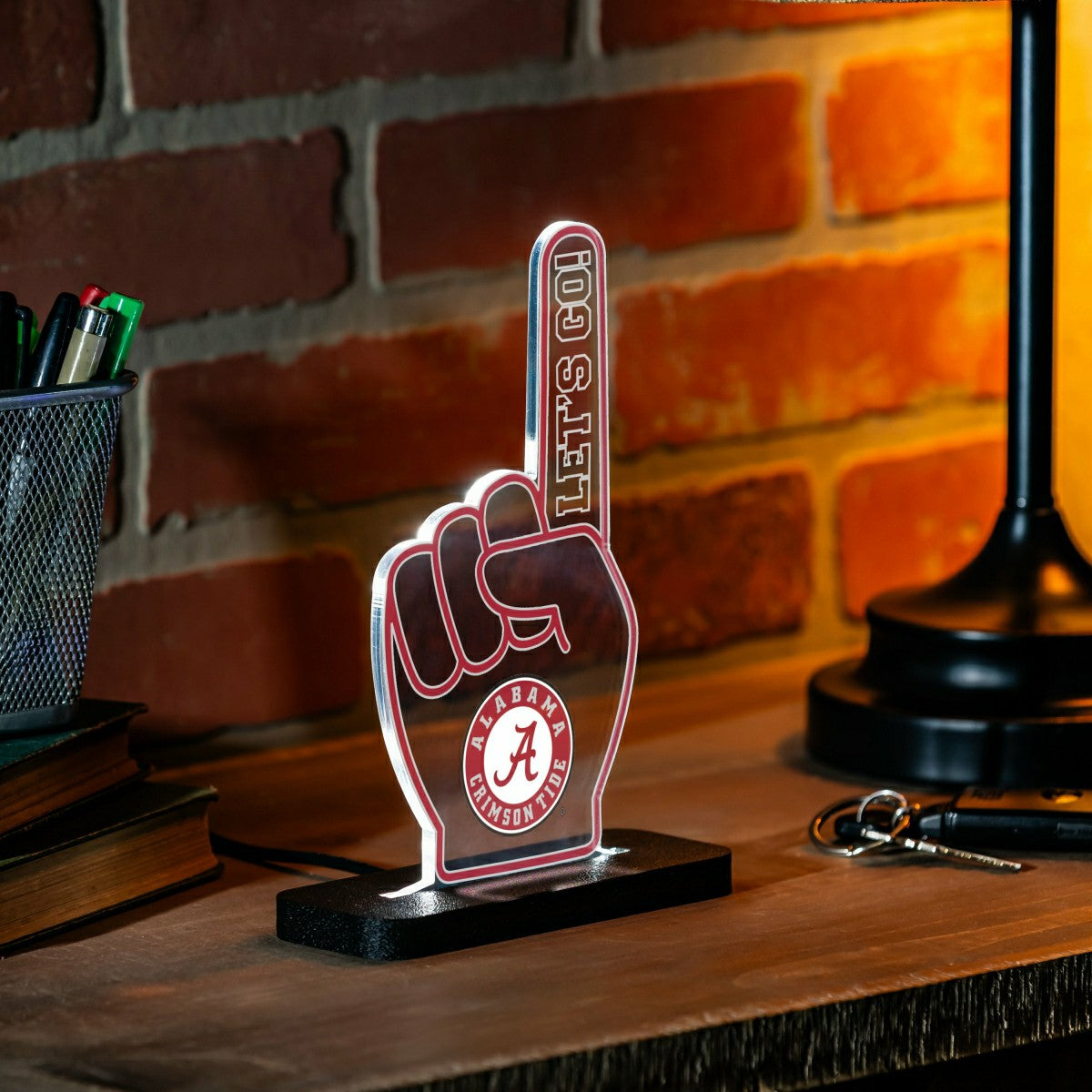 University of Alabama College Foam Finger Desklite LED Decor - Collegiate Home