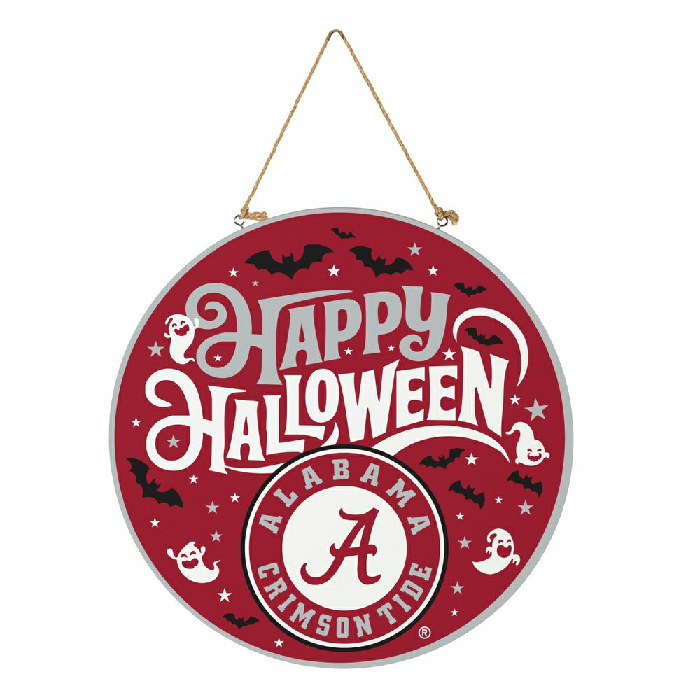 University of Alabama Halloween Round Door Décor with Hanging Rope, 18 - Collegiate Home
