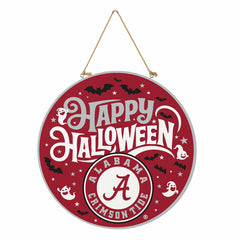 University of Alabama Halloween Round Door Décor with Hanging Rope, 18 - Collegiate Home