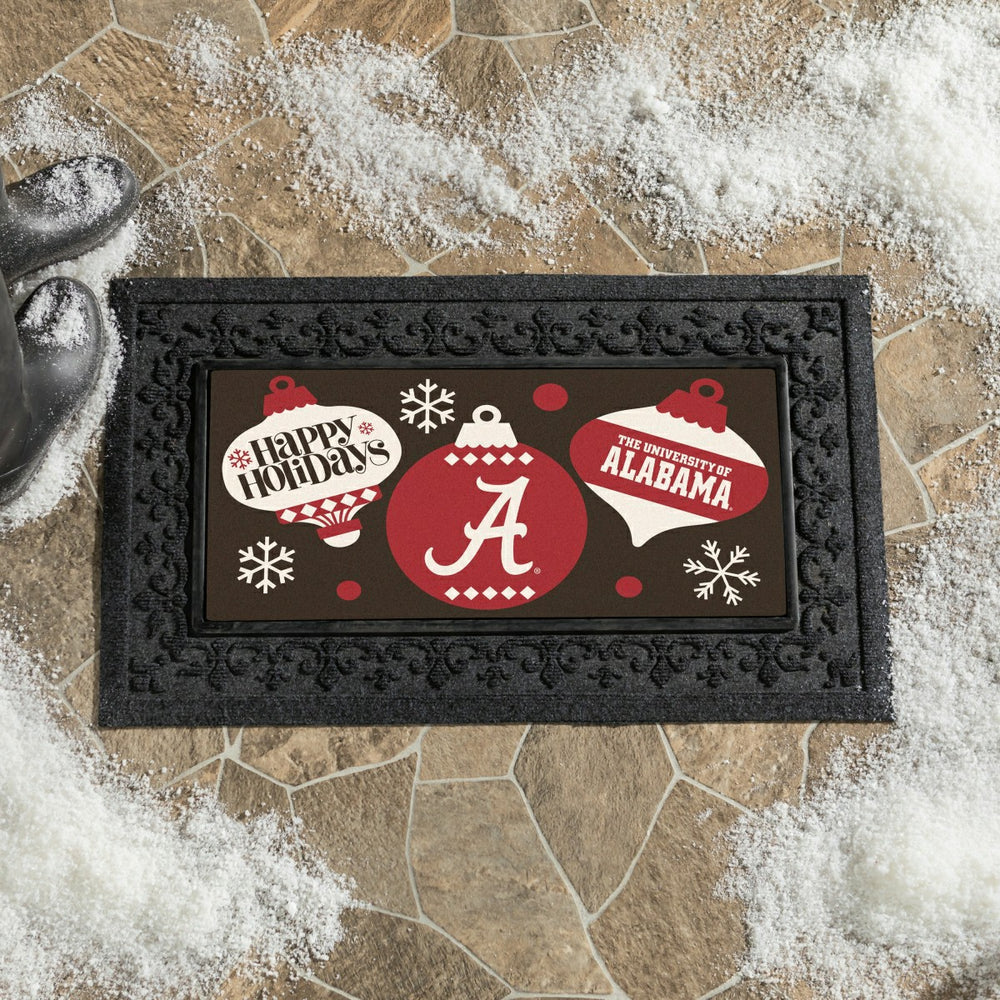 University of Alabama Holiday Flocked Coir Sassafras Switch Mat, 22"x1 - Collegiate