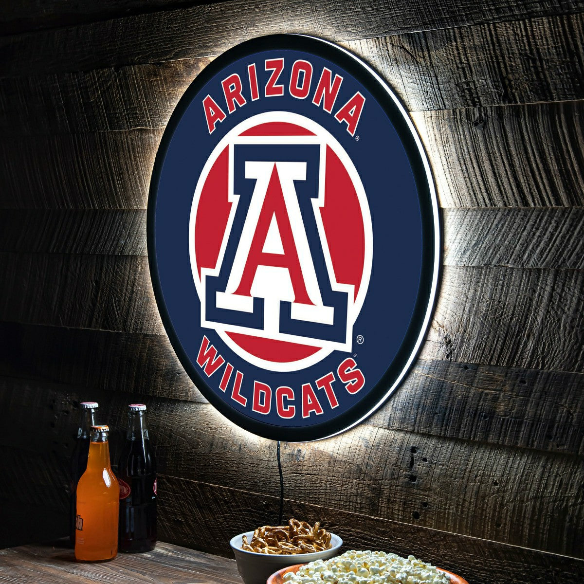 LED Wall Decor, Round, University of Arizona - Collegiate Home