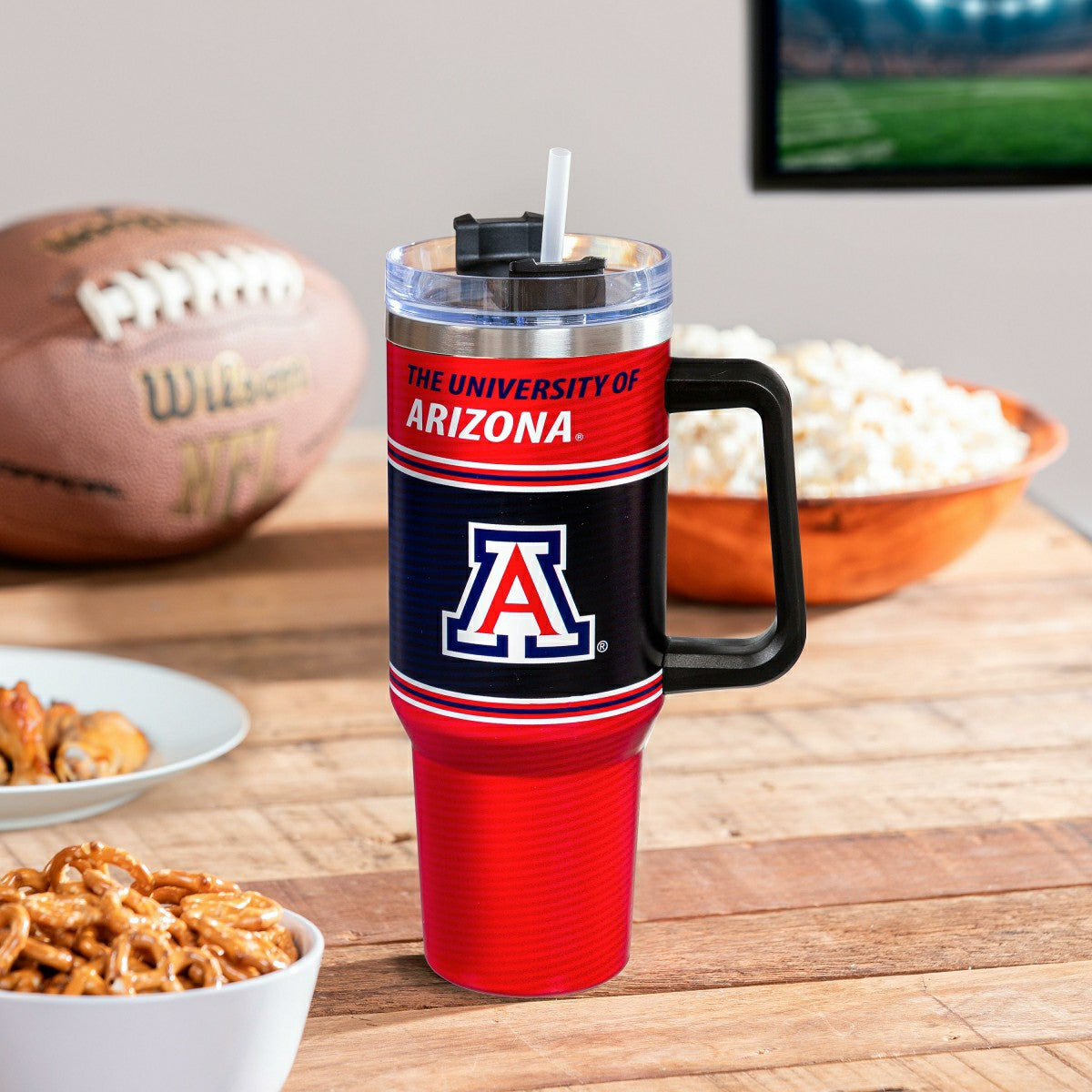 40oz Stainless Steel Canyon Cup w/ Straw, University of Arizona - Collegiate Home