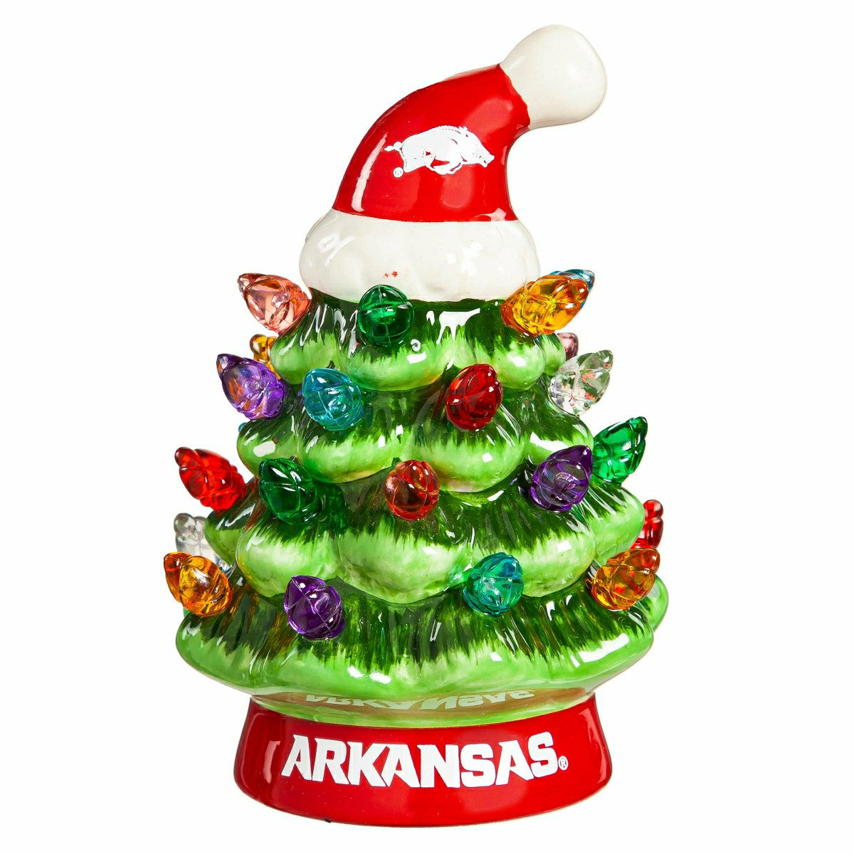 4" Mini LED Tabletop Christmas Tree, Set of 2, University of Arkansas - Collegiate Home
