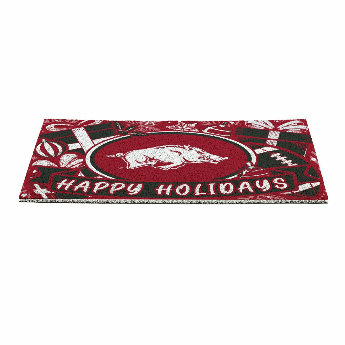 University of Arkansas Holiday PVC Mat, 28"x16" - Collegiate